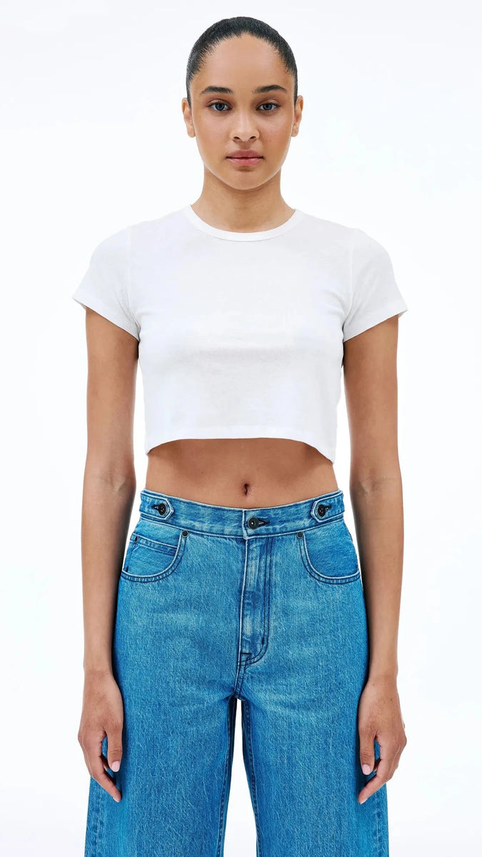 SLVRLAKE Crop Baby Tee in White – Suite 201