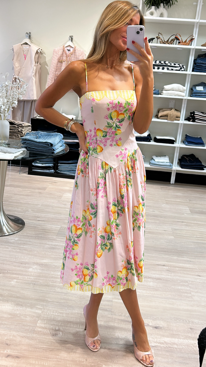 dominique midi dress amanda uprichard Amanda Uprichard Delora Midi Dress in Limoncello – Suite 201