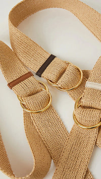 B-Low The Belt Tumble Meadow Straw Belt in Black/Gold