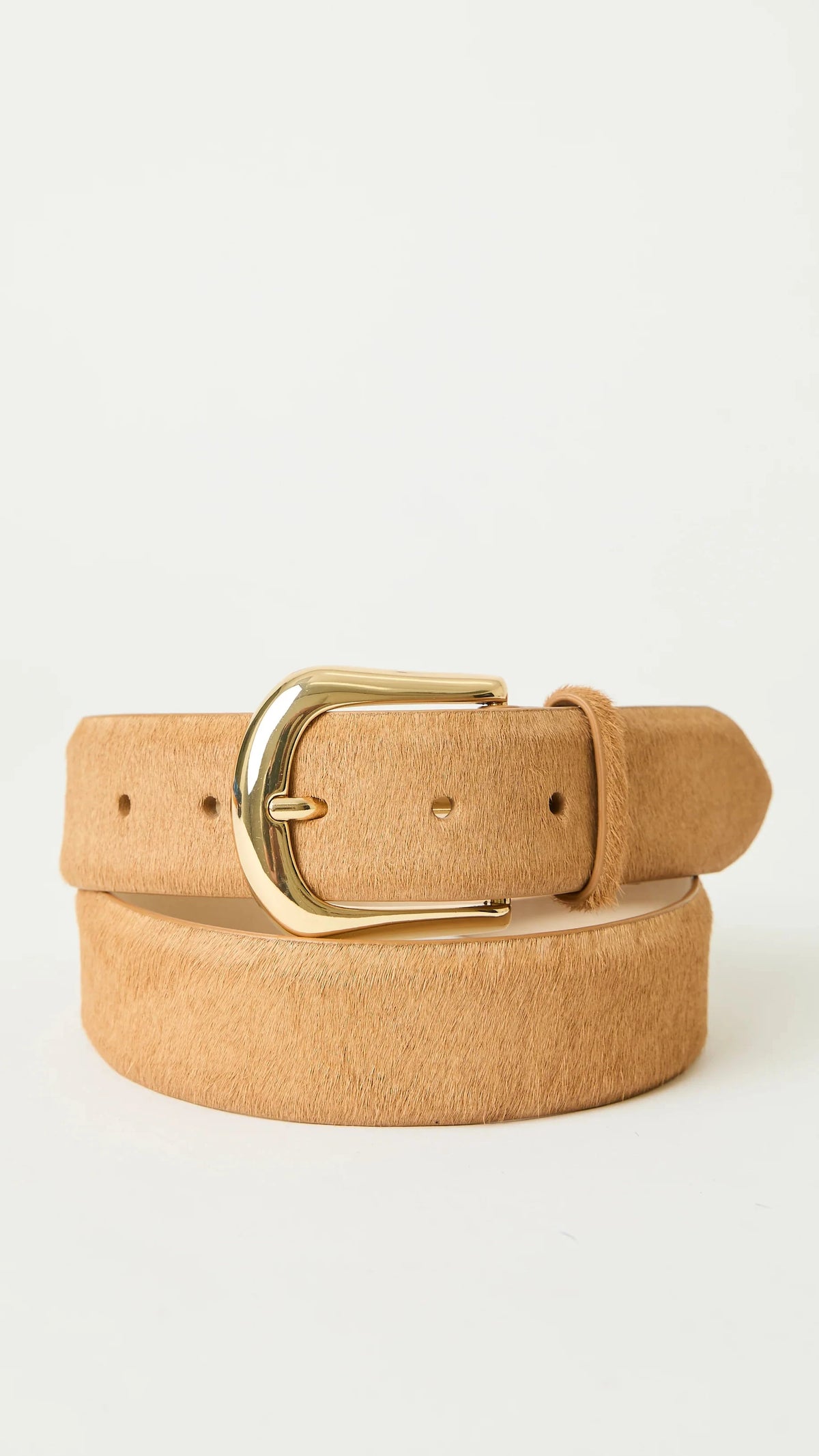 B-Low the Belt Kennedy Calf Hair Belt in Camel/Gold
