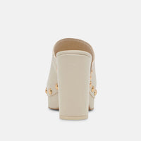 Dolce Vita Emol Chunky Clog Mule in Off White Leather