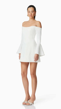 Elliatt Hazelle Off The Shoulder Mini Dress in White