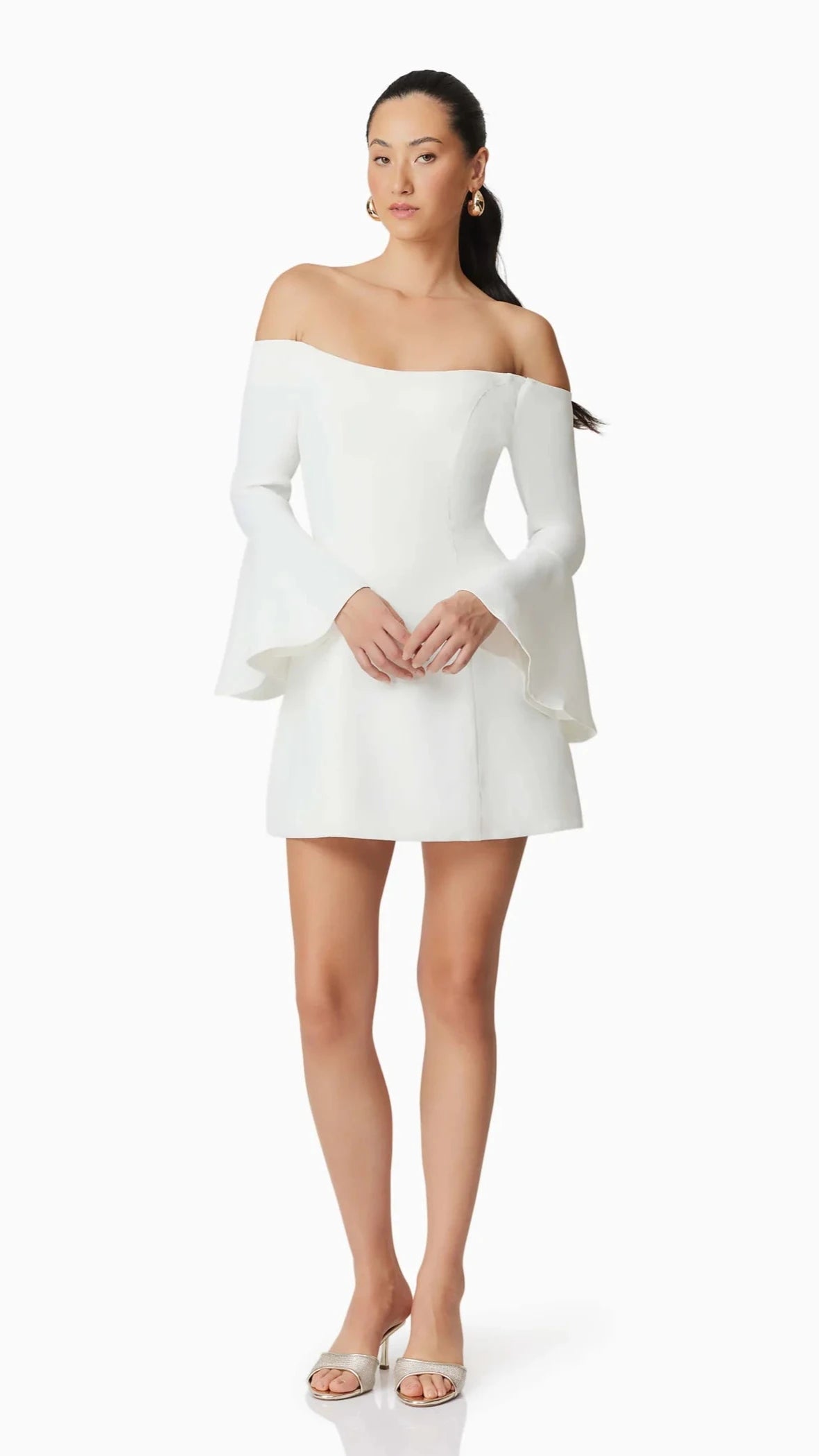 Elliatt Hazelle Off The Shoulder Mini Dress in White