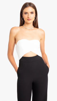 Black Halo Jada Color Block Jumpsuit in Black/Pearl