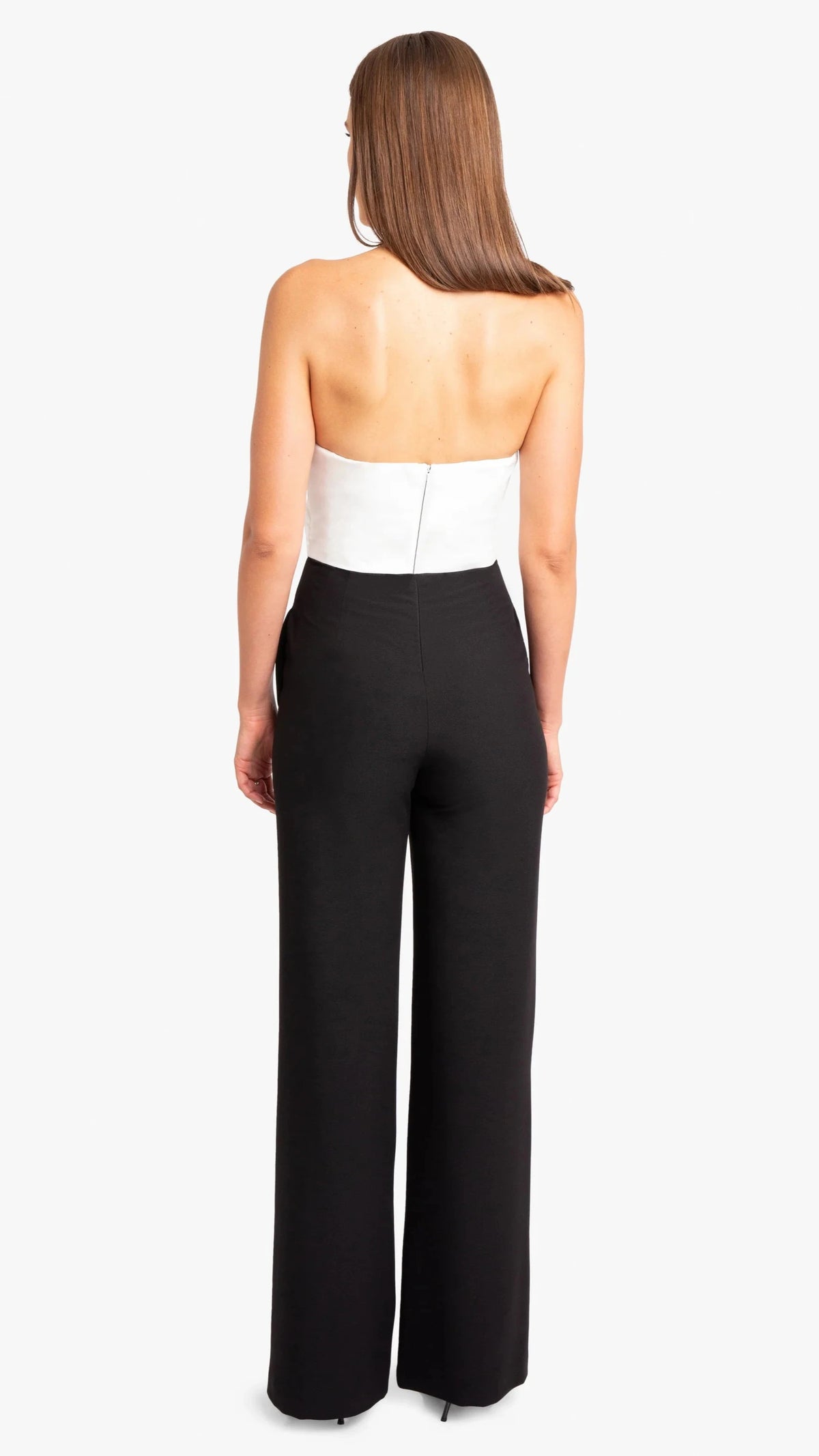 Black Halo Jada Color Block Jumpsuit in Black/Pearl