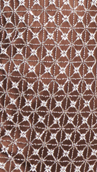 Saylor Jeanette Daisy Beaded Sequin Mini Dress in Chocolate