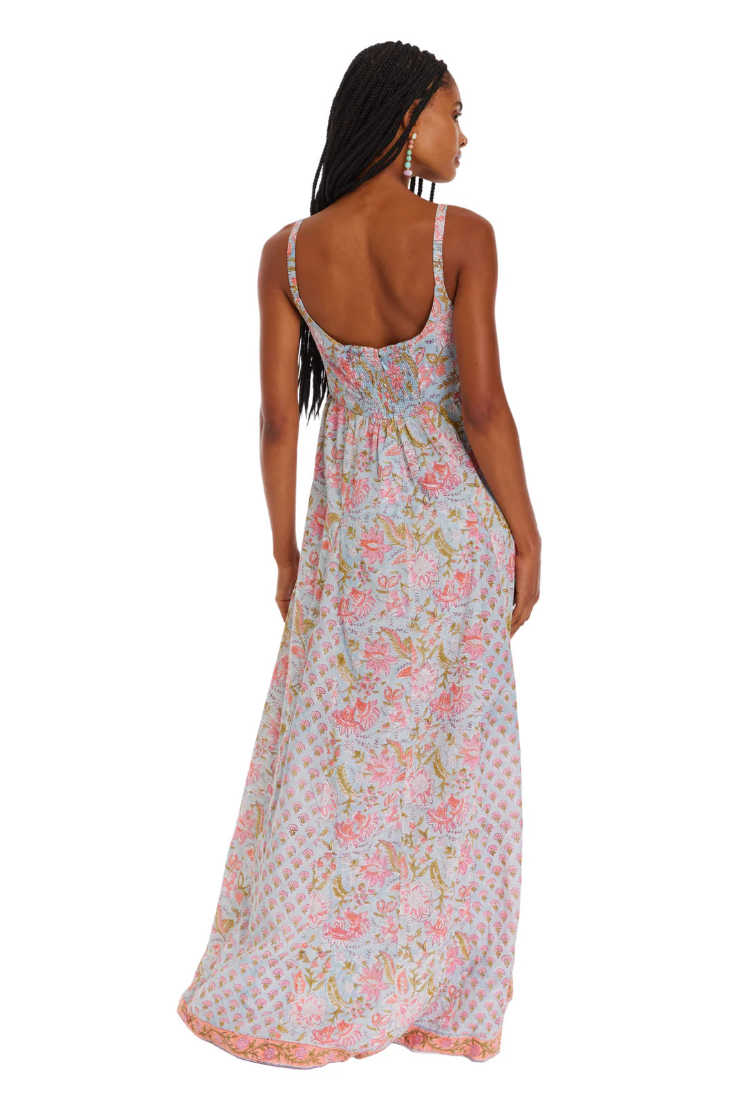 Allison New York Martina Maxi Dress in Blue/Coral Floral