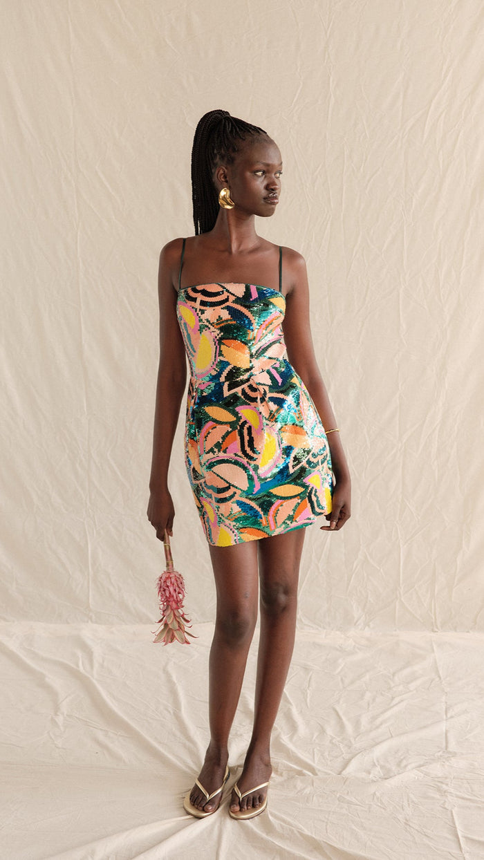 Saylor Dasha Fruit Sequin Mini Dress in Multi