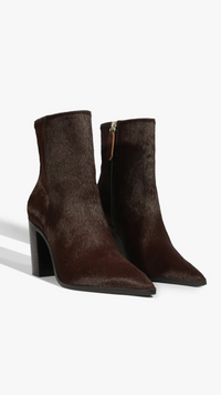 Schutz Mikki Calf Hair Block Bootie in New Bison