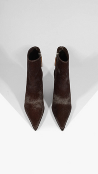 Schutz Mikki Calf Hair Block Bootie in New Bison