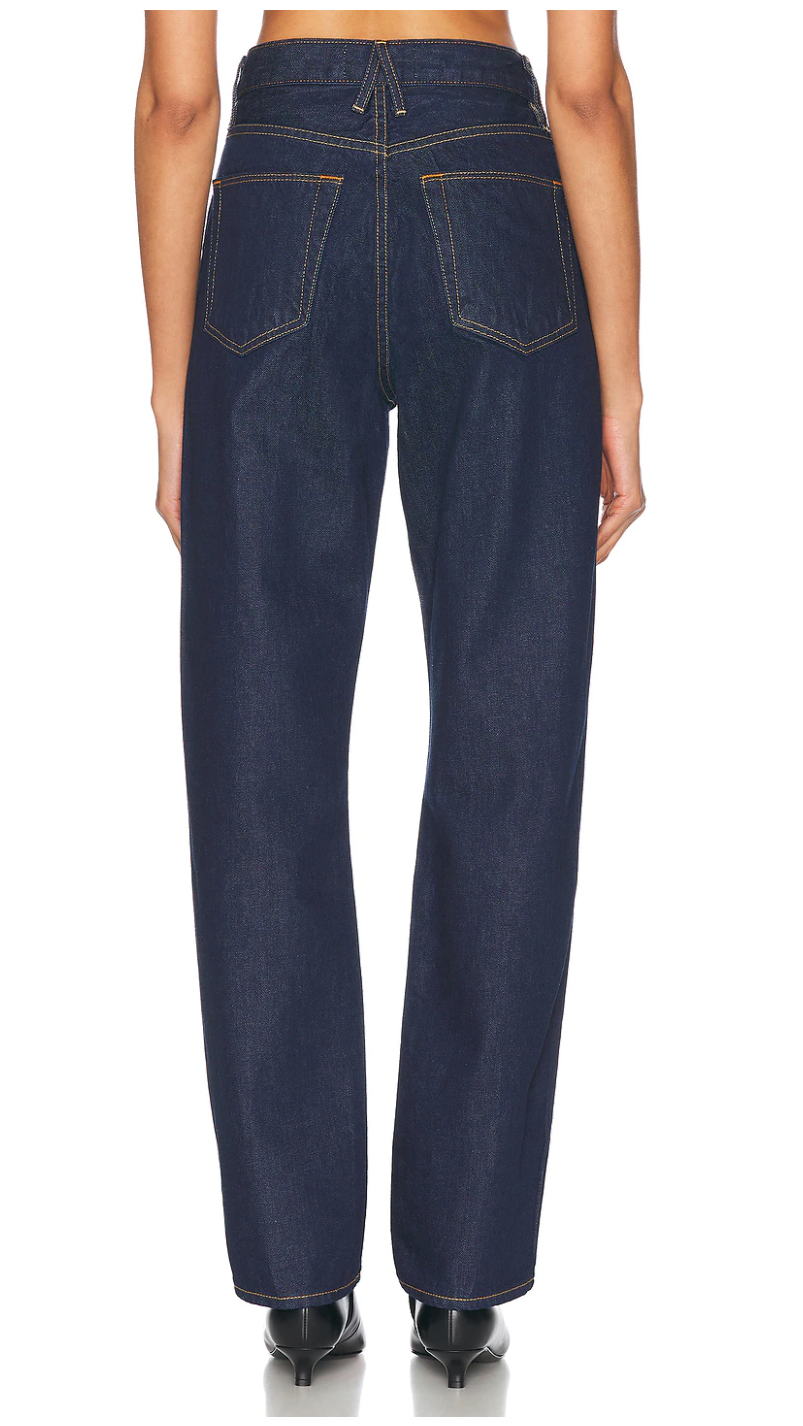 SLVRLAKE Denim London High Rise Straight Jeans in Midnight Mile