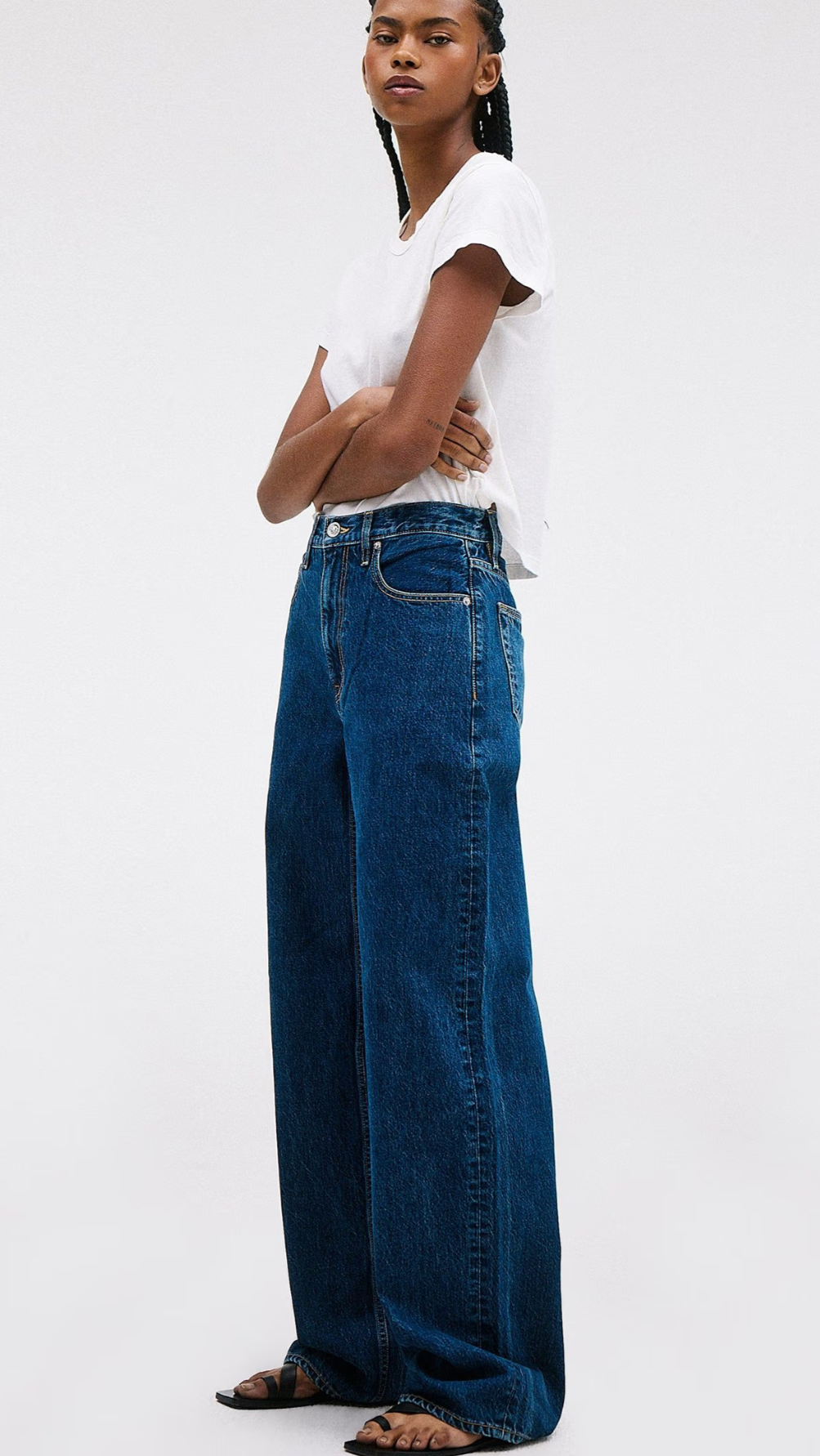 SLVRLAKE Denim Cassie High-Rise Wide-Leg Jeans in Forbidden Love