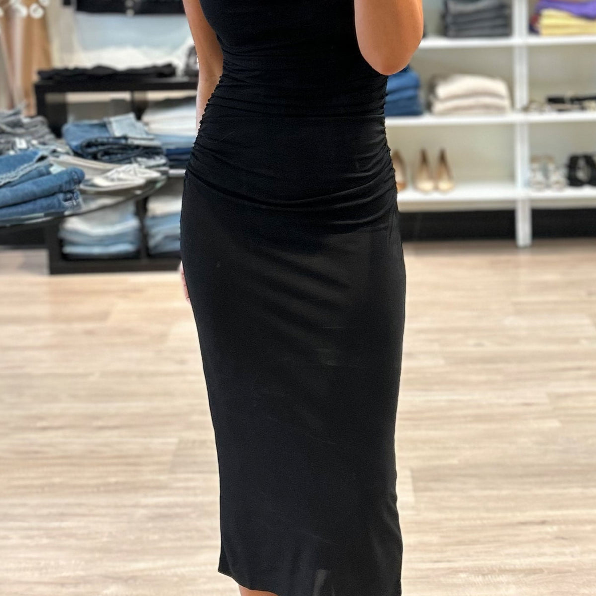 lovers and friends kahlo midi dress Amanda Uprichard Kahlo Cowl Midi Dress in Black – Suite 201
