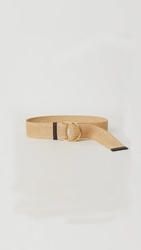 B-Low The Belt Tumble Meadow Straw Belt in Black/Gold