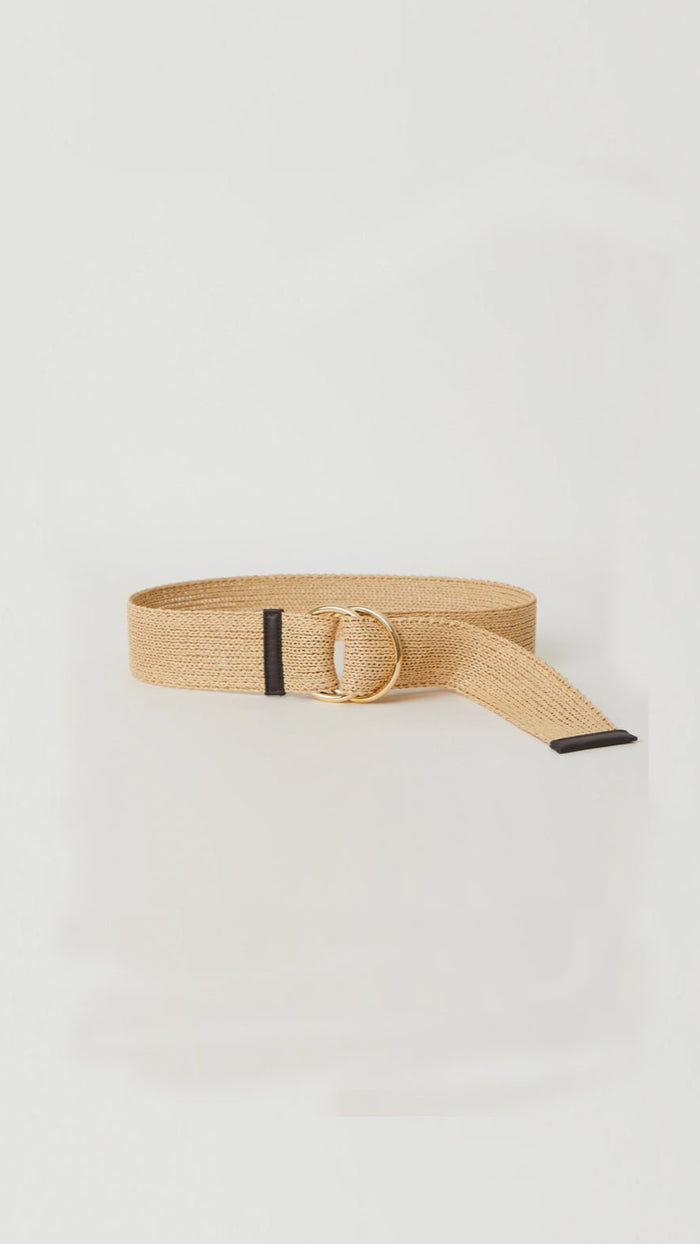 B-Low The Belt Tumble Meadow Straw Belt in Black/Gold