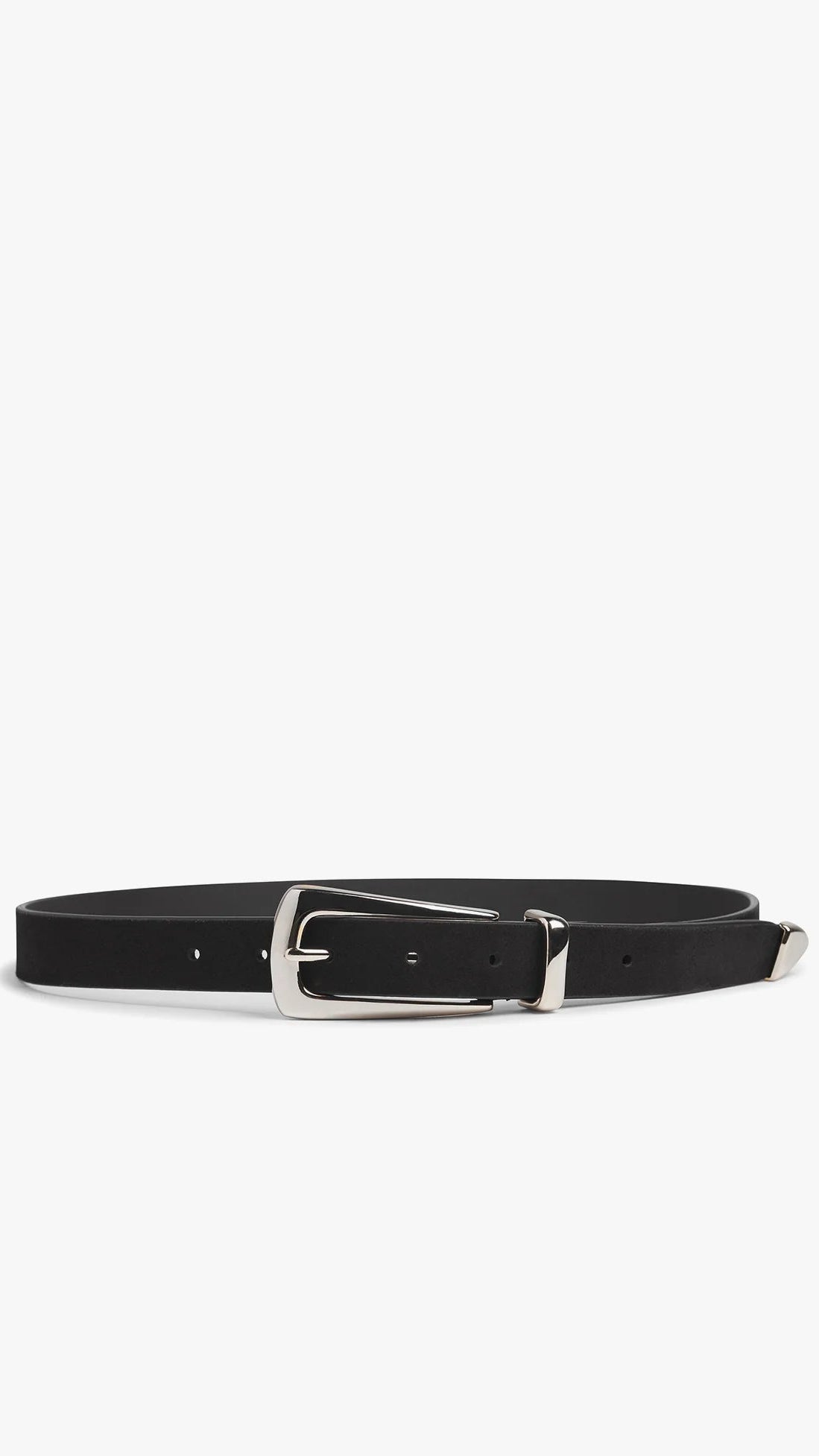 Favorite Daughter The Suede Statement Belt in Black/Silver