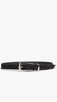 Favorite Daughter The Suede Statement Belt in Black/Silver