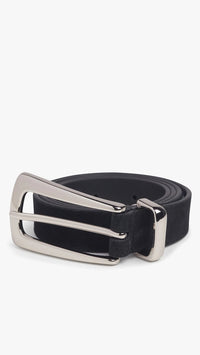Favorite Daughter The Suede Statement Belt in Black/Silver