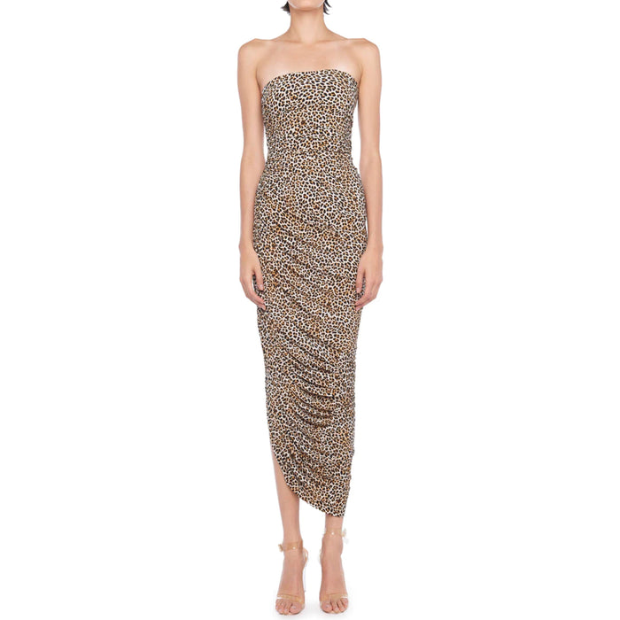 Norma Kamali Diana Strapless Gown in BB Leopard