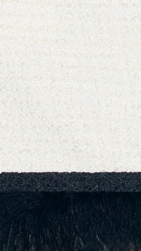 Saylor Velma Tweed Feather Dress in Black and White