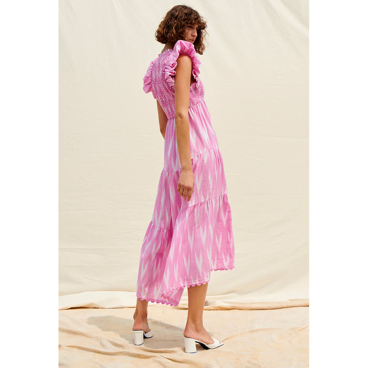 Saylor Almina Ikat Maxi Dress in Pink