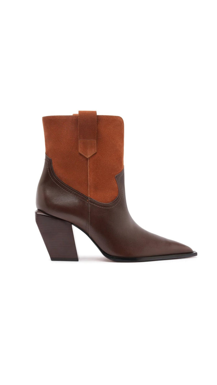 Schutz Memphis Bootie in Seal Brown/Hazel Caramel