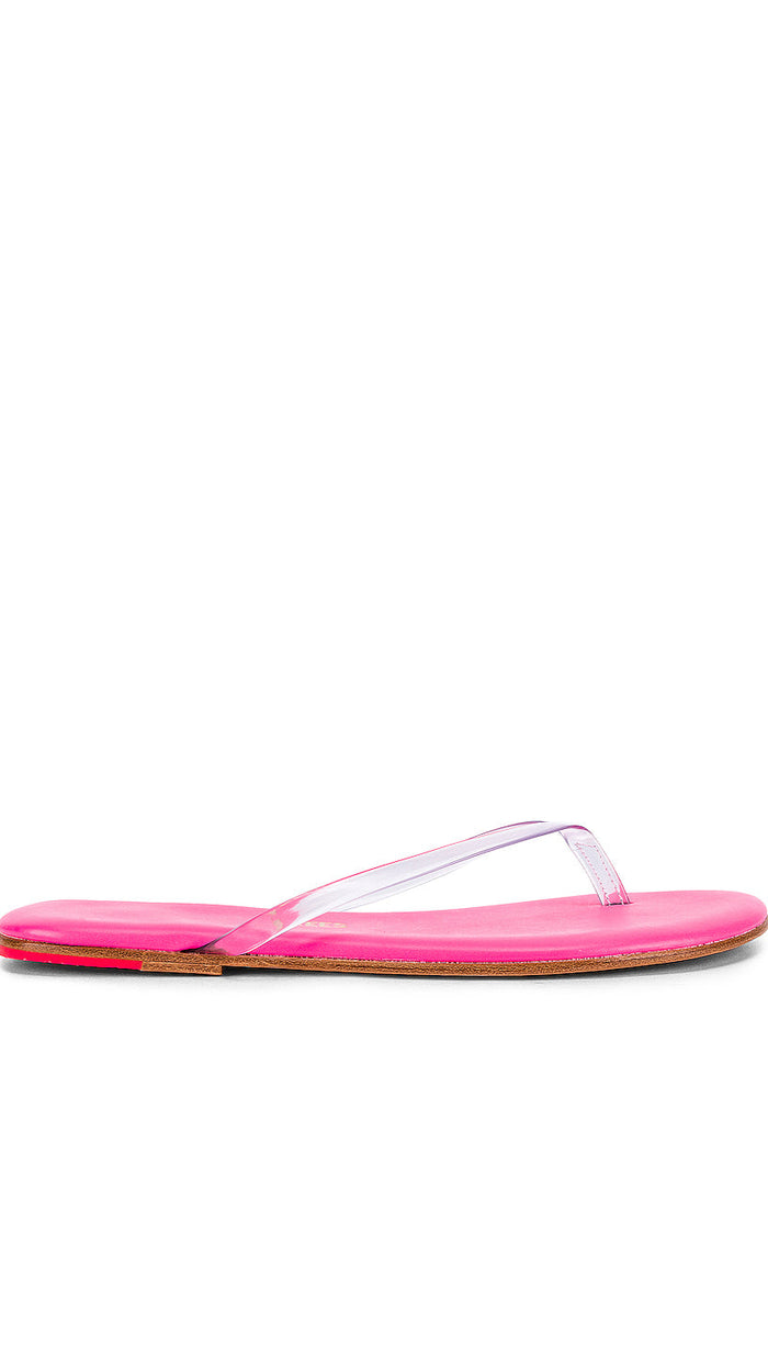 TKEES Clear Neon Pink Lil Sandal
