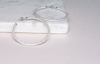 Samfa Style Large Pave Diamond Hoops in Silver