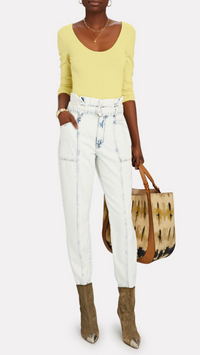 Ronny Kobo Lauren Knit Bodysuit in Butter