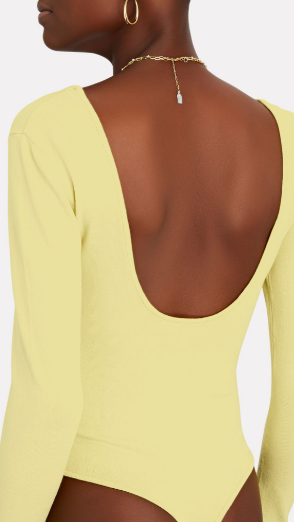 Ronny Kobo Lauren Knit Bodysuit in Butter