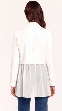 Amanda Uprichard Jonas Sheer Bottom Blazer in Ivory