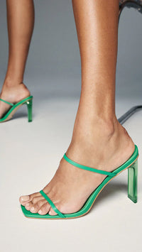 Billini Yasara Block Heeled Mule in Green