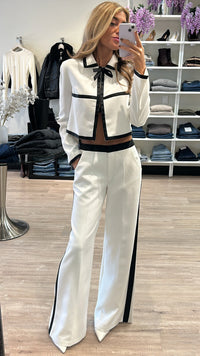 Amanda Uprichard Caviar Pants in Ivory/Black