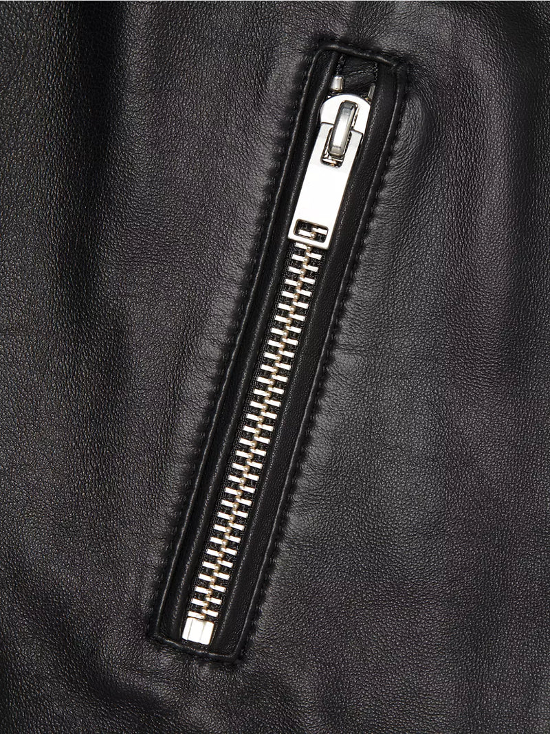 Ena Pelly Oversized New Yorker Leather Biker Jacket in Black