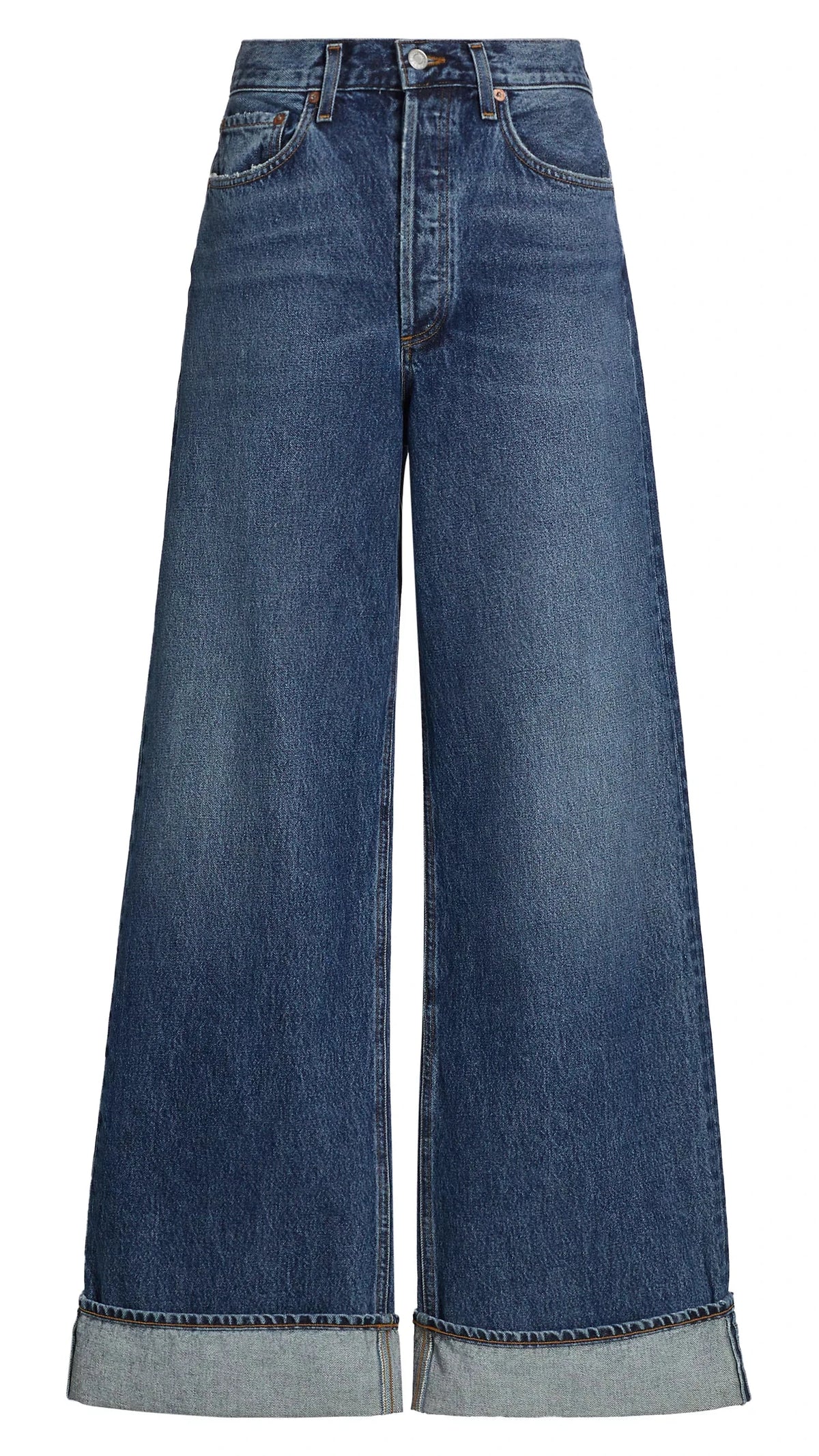 デニム・ジーパン AGOLDE Woman Jeans Blue A91591206 CONTROL AGOLDE Denim Dame Cuffed High Rise Wide Leg in Control