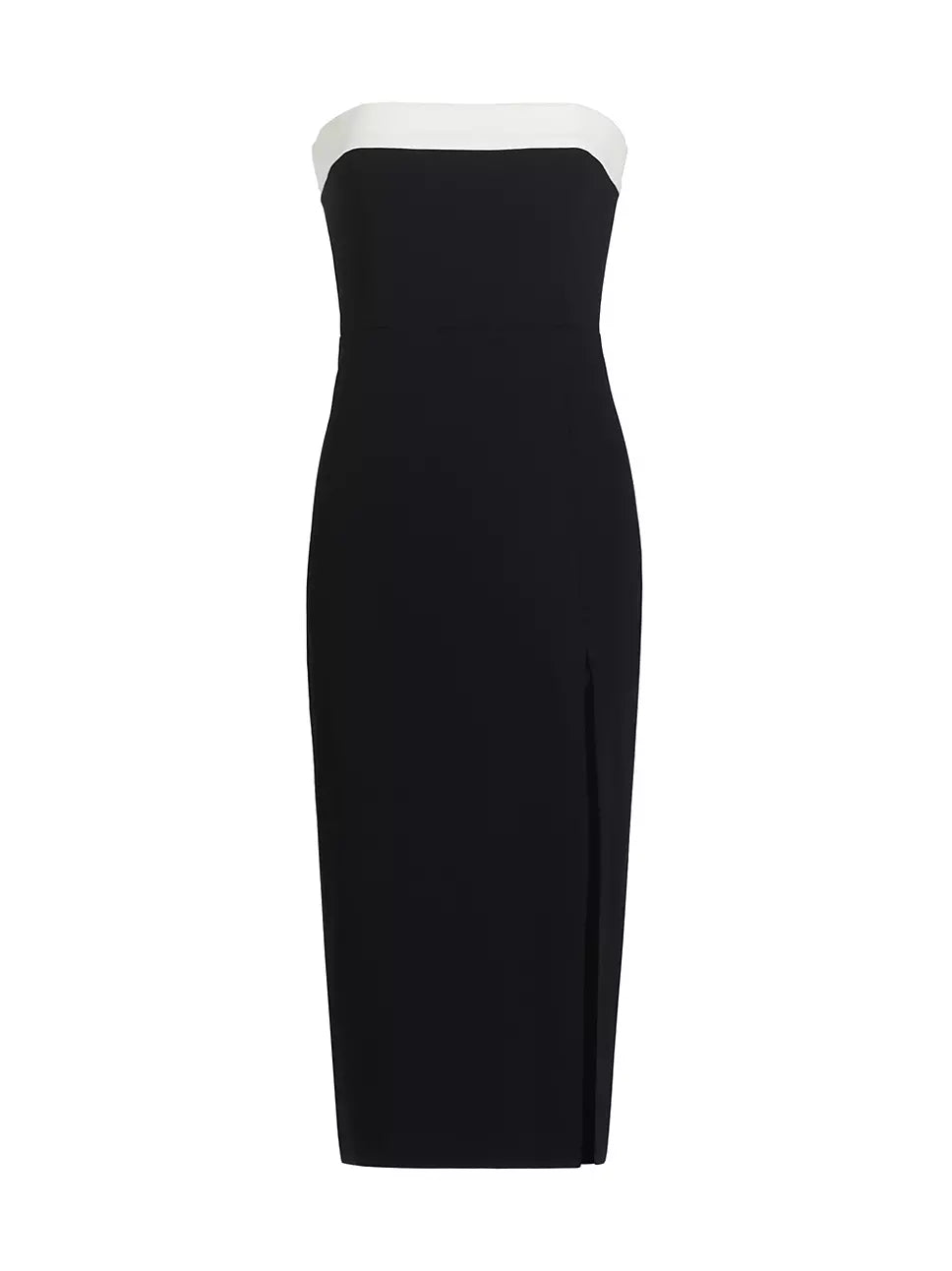 Amanda Uprichard Keller Strapless Midi Dress in Black/Ivory