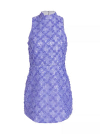 Amanda Uprichard Marshall Mock Neck Floral Mini Dress in Purple