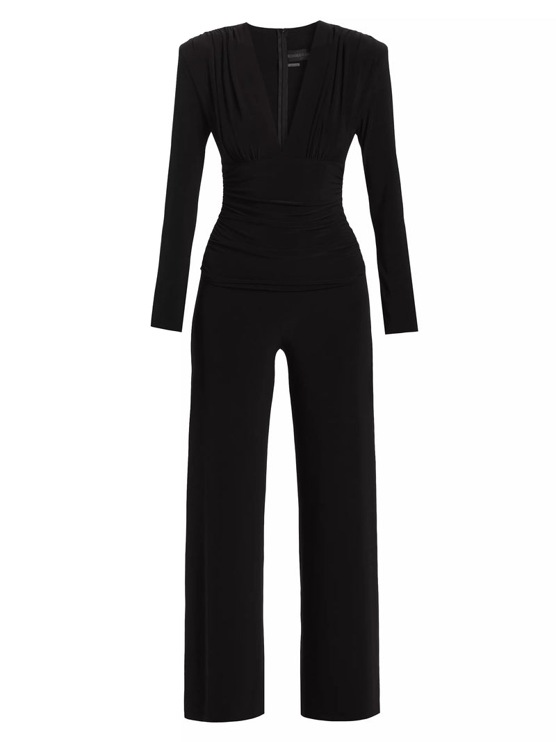 Norma Kamali Shirred Waist Jumpsuit in Black