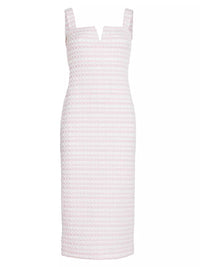 Amanda Uprichard Dana Popcorn Midi Dress in Pink/White