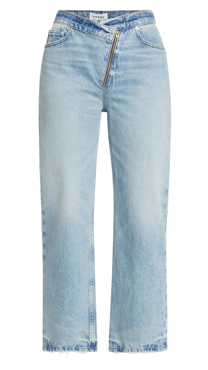 Frame Denim Le Jane Crop Angled Zipper Jean in Rhode