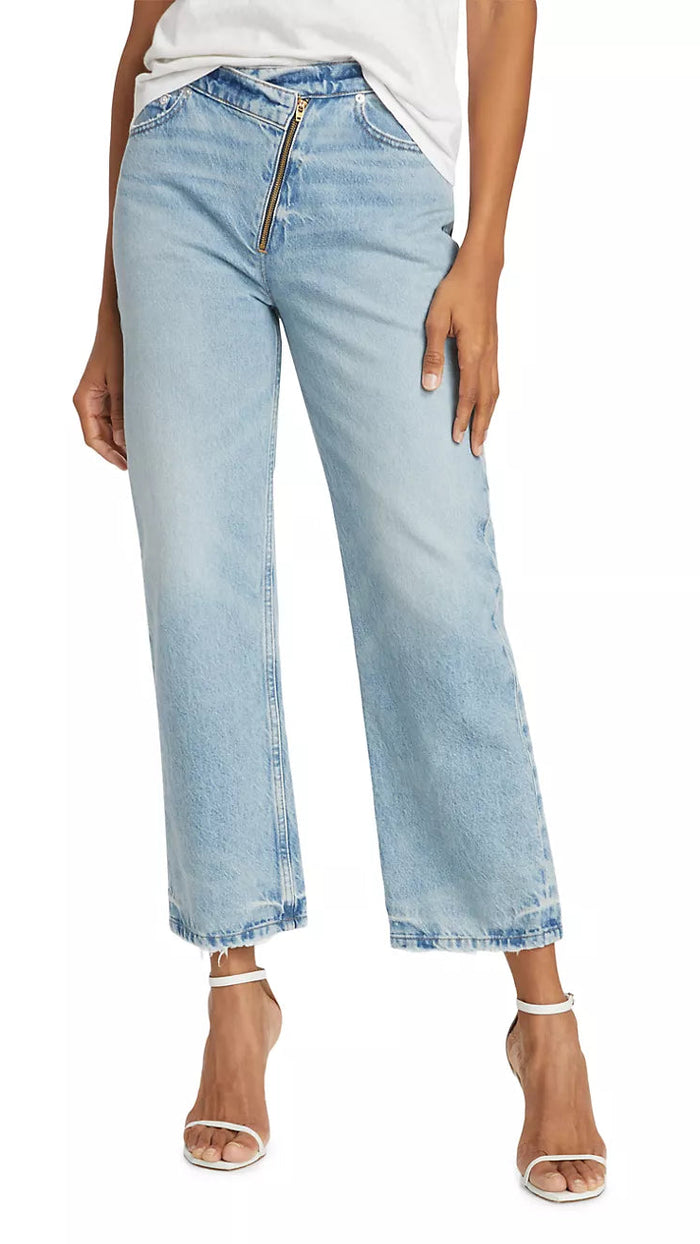 Frame Denim Le Jane Crop Angled Zipper Jean in Rhode