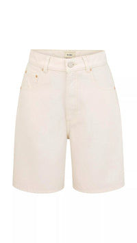 DL1961 Denim Taylor High Rise Shorts in Flax
