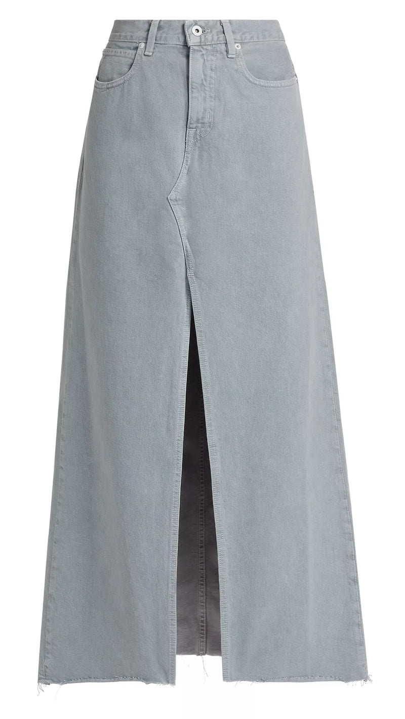 SLVRLAKE Denim Low Rise Maxi Skirt in Dove