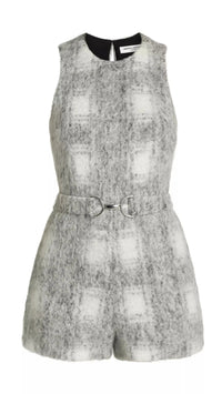 Amanda Uprichard Hazel Wool Belted Romper in Manderlay Wool
