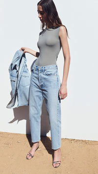 AGOLDE Aura Sleeveless Bodysuit in Aluminum