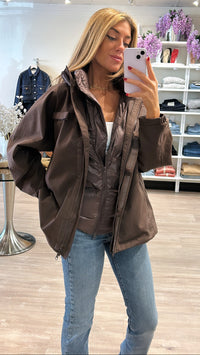 Line and Dot Forest Anorak Jacket in Choco