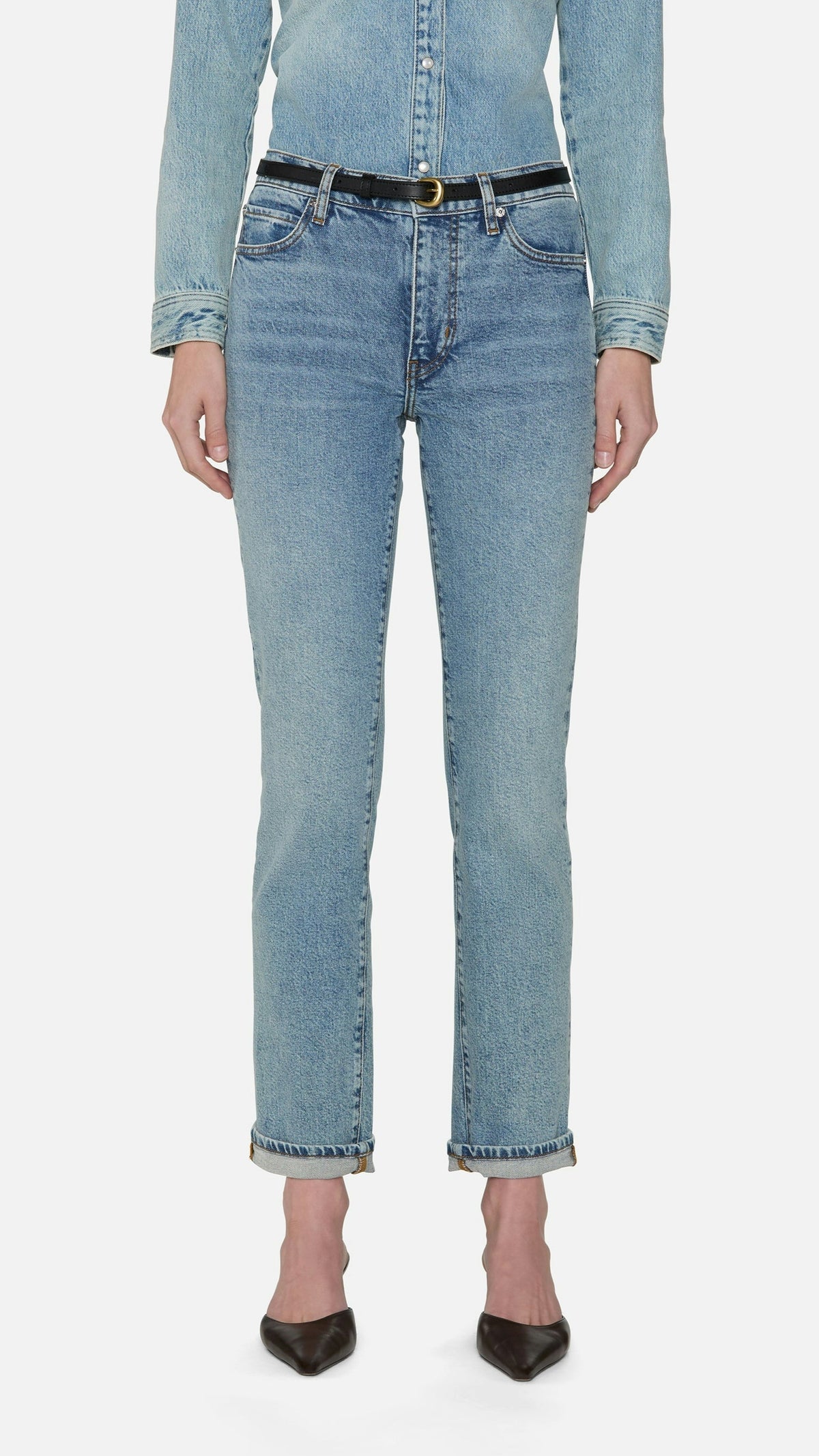 Frame Denim The Borrowed Straight in Ricochet