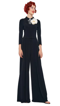 Norma Kamali Mens Pleat Pant in Black