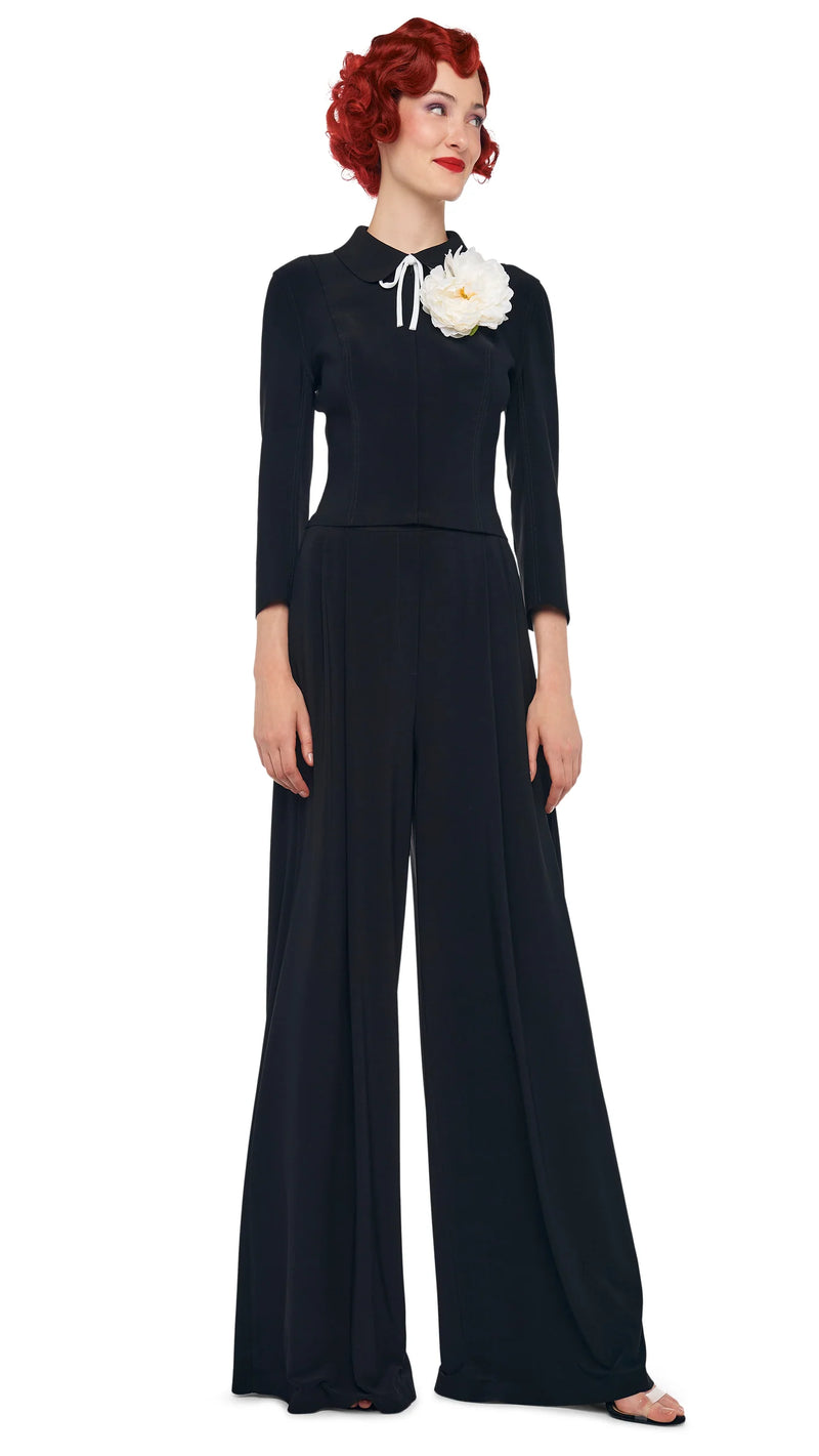 Norma Kamali Mens Pleat Pant in Black