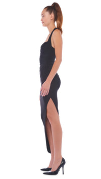 Norma Kamali Cayla Side Drape Gown in Black